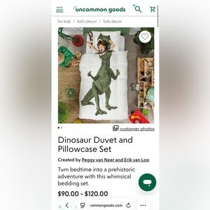 Dinosaur Duvet and Pillowcase Set